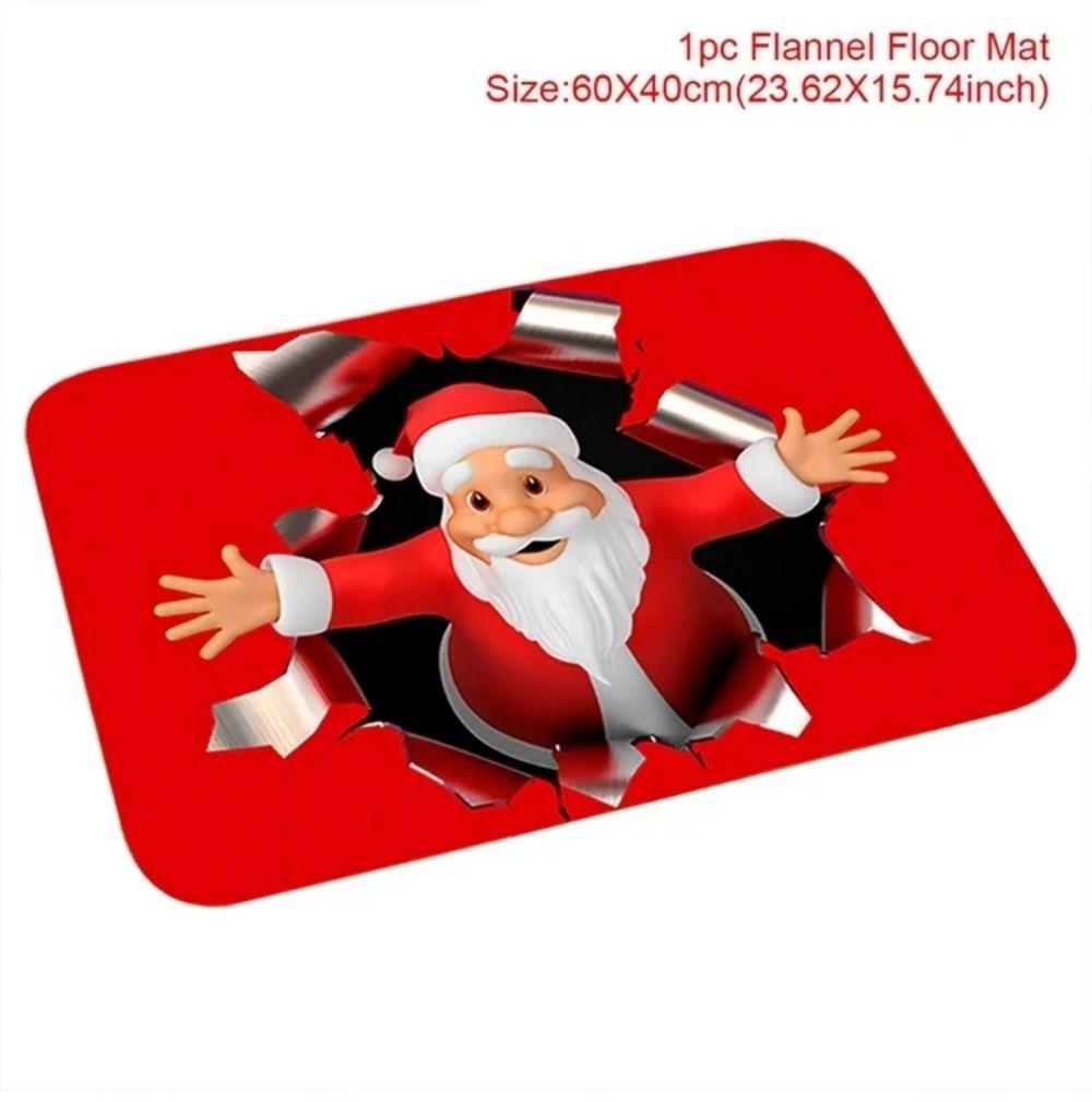2026 Christmas Floor Mat Santa Claus Living Room Bedroom Carpet Outdoor Courtyard Christmas Decorations Happy New Year