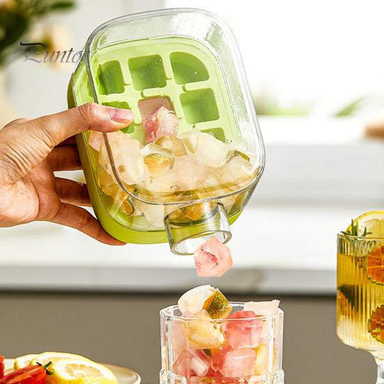 Eiswürfelschale für Wasserflaschen, zum Kaltpressen, 2-in-1-Eiswürfelform und Wasserkocher, schnelle Eisherstellung, tragbare Flasche, leicht zu lösende Silikonform, berührungsloser Gefrierbecher