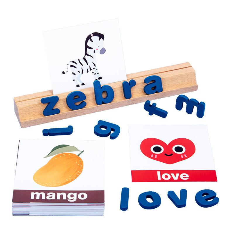 Wooden Alphabet Building Blocks For Kids Learning And Early Education Toy For Parent Child Play