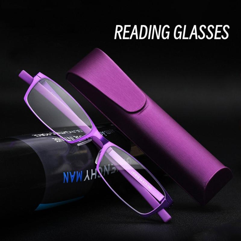 Ultralight Frame Reading Glasses Vintage Square Anti-Blue Ray Eyeglasses Metal High-Definition Presbyopia Glasses +1.0~+4.0