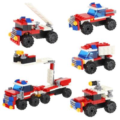 Construction Blocks 4in1 Fire Station Fire Truck Robot Set 4 Pieces