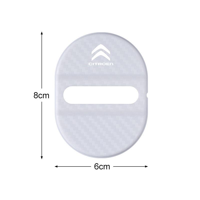 CCV2   4PCS Carbon fiber Car Door Lock Cover ABS Protection Anti Rust Stickers For Citroen C3 C4 C5 C1 C2 C6 Berlingo Grand Picasso Jum