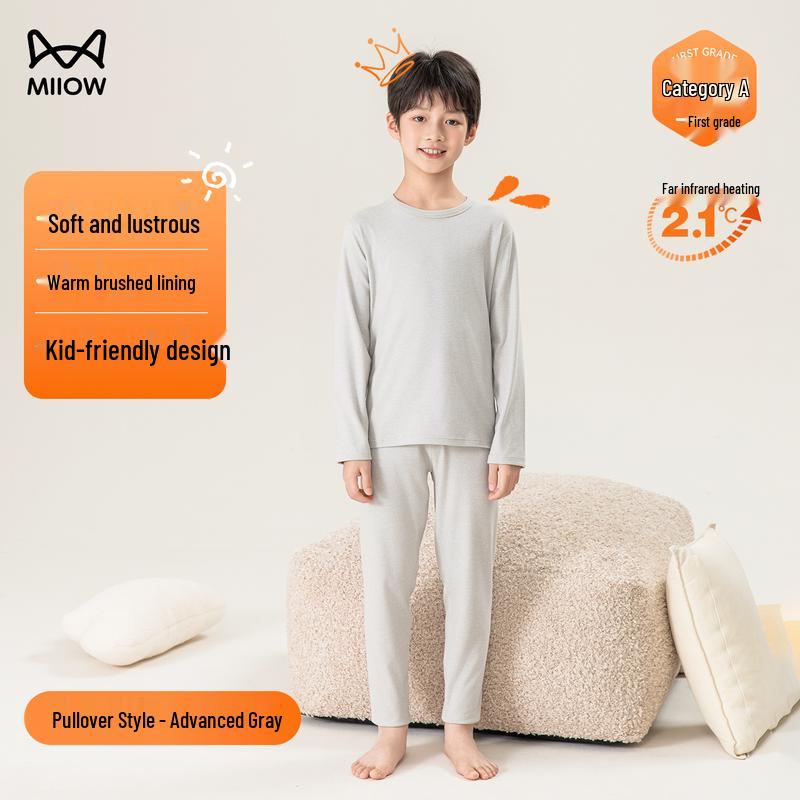 Maoren Kids' Thickened Cotton Thermal Underwear Set