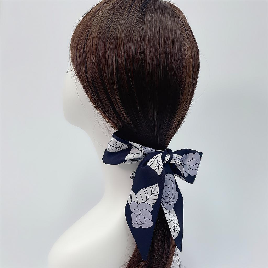 Brand Scarf Design Rose Bag 100% Silk Scarves Women Fashion Neckerchief Scarf For Ladies Hair Accessories Foulard Headbands