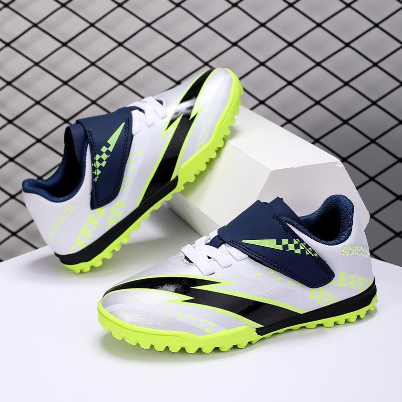New Velcro + Lace-Up Children's Football Shoes Broken Nails Male and Female Students Primary School Students Competition Training Sports