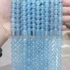 5A Transparent Ice Aquamarine Chalcedony Imitation Round Beads for DIY Handmade Jewelry, Light Blue Crystal.
