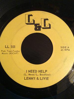 7inch Record LENNY & LIVIE - I Need Help / Version LL101 L&L Reggae, Ska & Dub Used
