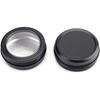 Foraineam 40 Pack 2 Ounce Round Tins Screw Lid Containers with Clear Window Matte Black Metal Empty Tin Cans Aluminum Travel Storage Jars for