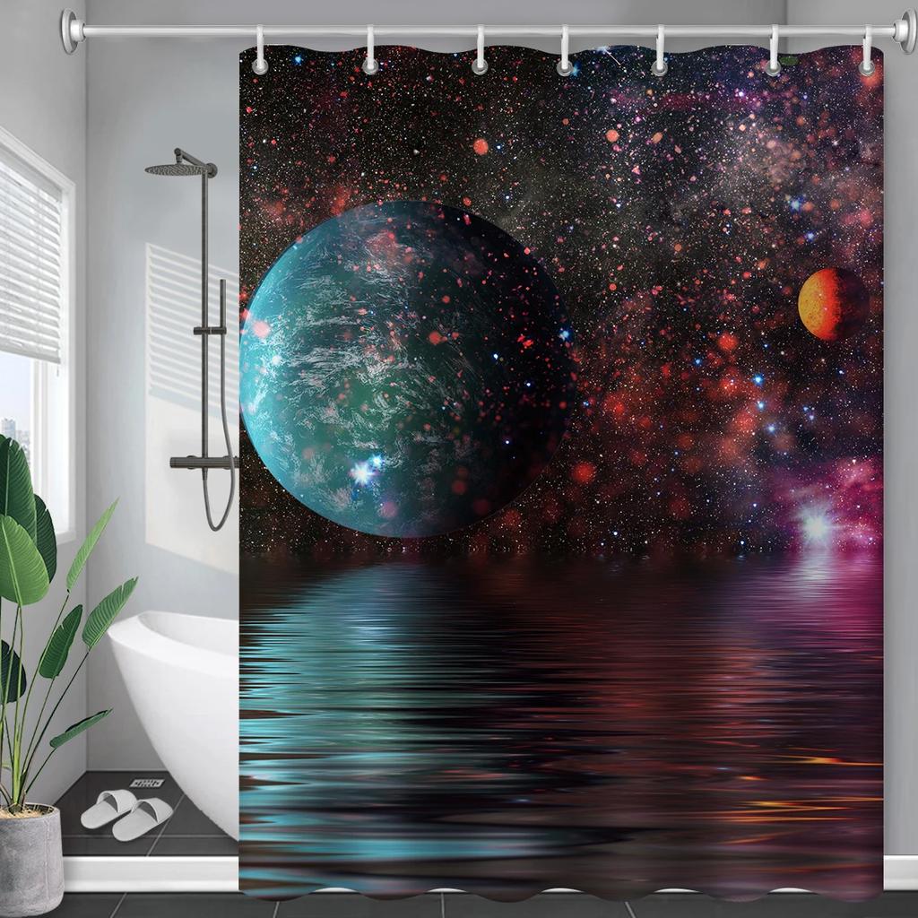 Constellation Fabric Shower Bath Curtain Blush Sun And Moon Phrase Modern Abstract Mysticism Waterproof Bathroom Accessories