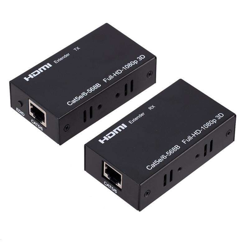 60m HDMI To RJ45 Extender - High-Definition HDMI Signal Extender Via Single Network Cable