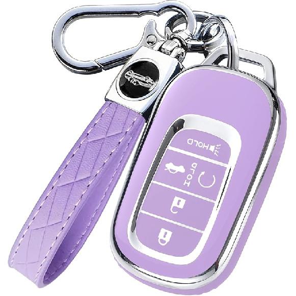 Montague Key Fob Cover For Honda With Keychain, Premium TPU Key Case Shell For 2024   Honda Accord, Civic, HR-V, CR-V, Pilot Remote Smart Car Key Fob