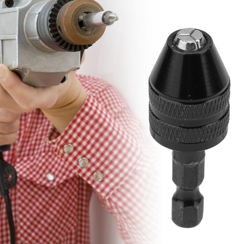 0,3-3,6 mm Nyckellös Borrchuck 1/4 Hexskaft Snabbadapter Omvandlare