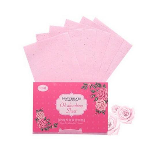 100Pcs Facial Oil Absorbing Paper Plant Fibres Breathable Make up Blotting Sheet