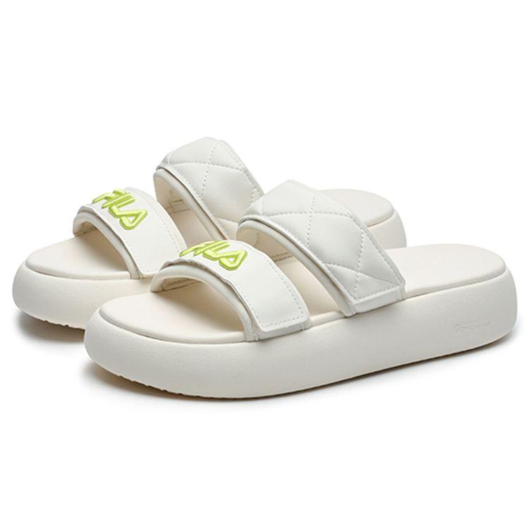 Fila Donut Thick Sole Casual Velcro Antibacterial Slide Sandals Women Sandals Off-White F12W221503FGB