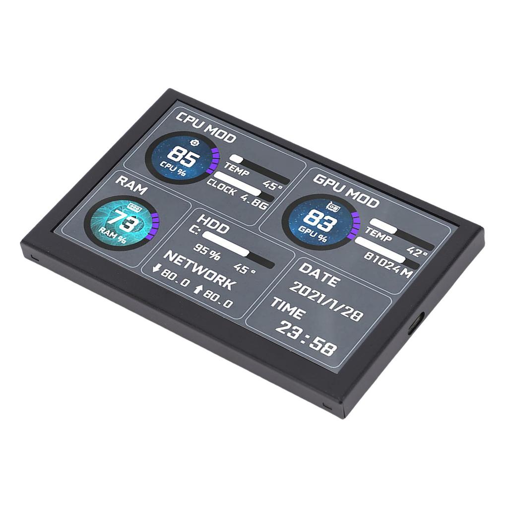 Computer Temp Display 5 Inch Dynamic Theme Supported USB Type C ARGB PC Case Sensor Panel PC Secondary Screen for