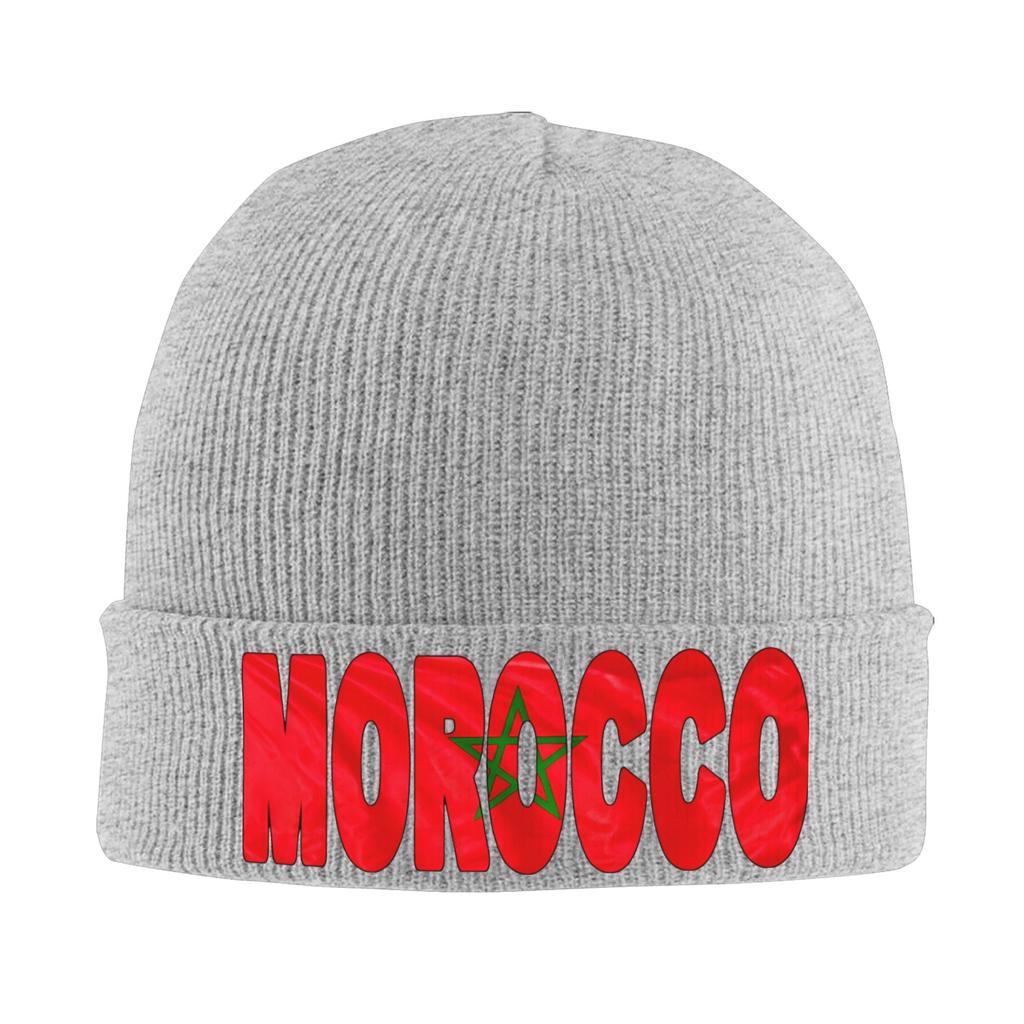 Morocco Flag Flying In Wind Beanie Hats Skullies Beanies Unisex Adult Casual Head Wrap Caps Autumn Winter Kpop Bonnet Hats