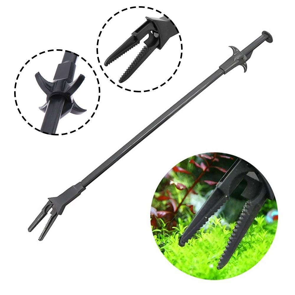 1Pcs Black Aquarium Plastic Tweezer 50cm Fish Tank Cleaning Tool for Aquarium Maintenance