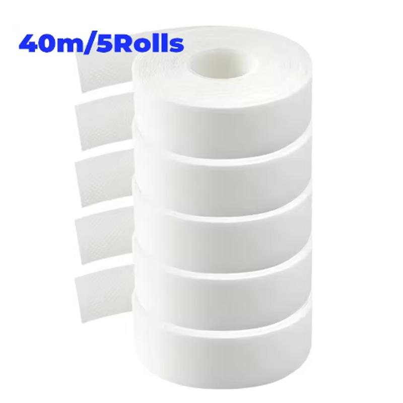 

40M Hat Shirt Collar Anti-dirty Grime Protector Fixing Sticker Self-adhesive Disposable Tape Rolled Sweat-absorbent Tape 5ROLLS
