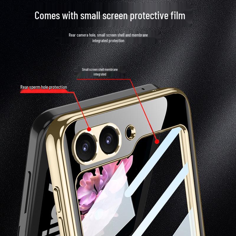 Samsung Z Flip 6 Foldable Screen Phone Case with Unique Painted Design and Mechanical Flip Glass Cover