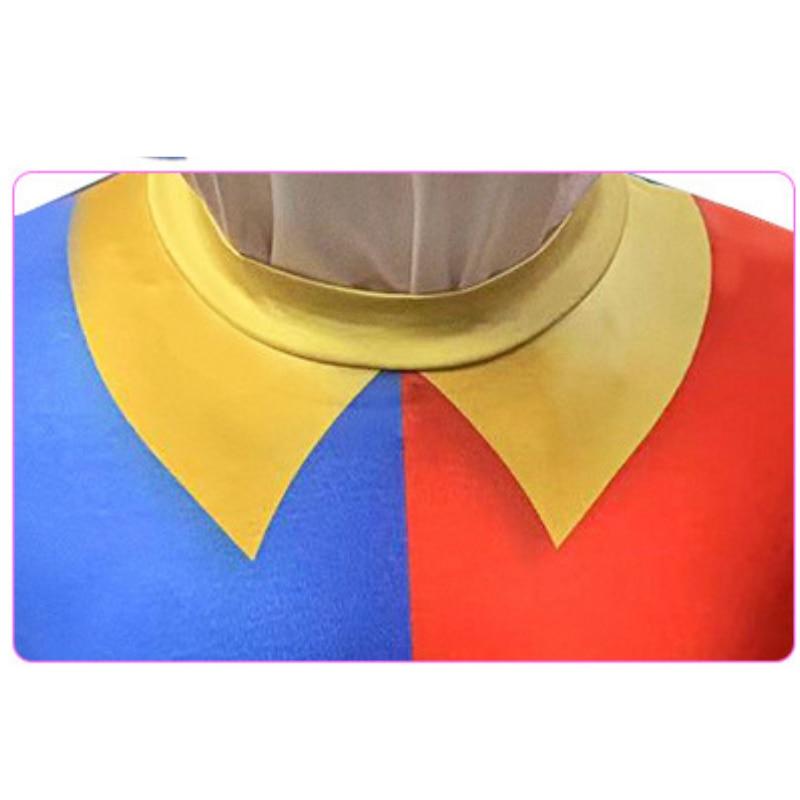 Kids Carnival Cosplay Costume Pomni Clown Amazing Digital Circus Halloween Party with Mask Red Blue Polyester 3-4 Years 120CM