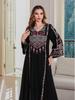 Elegant Rhinestone Embroidered Abaya - Dubai Style Women's Long Robe