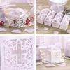 White Crosses Embellished Party Favors Boxes White Paper Treat Boxes with Hollow Crosses for Wedding and Christmas Gifts
