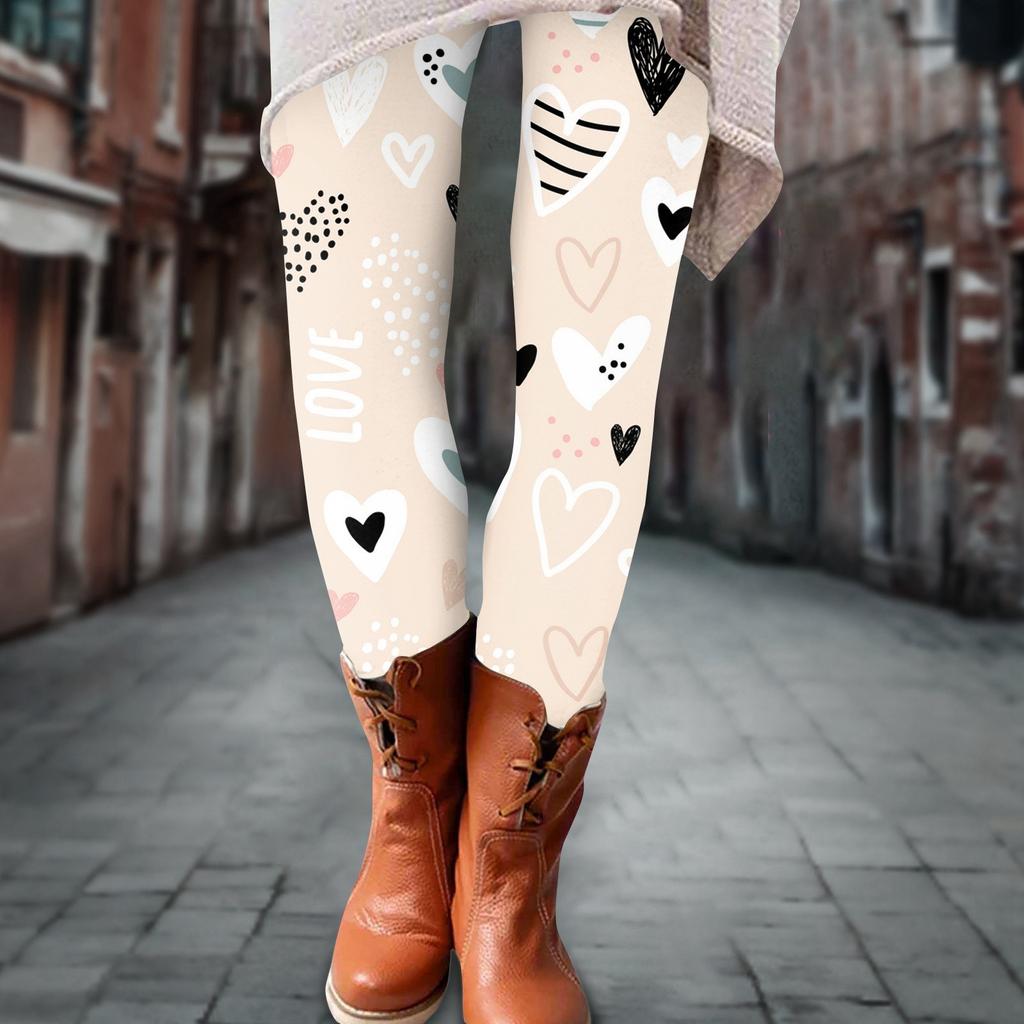 Women's Pants Valentine's Day Prints Stretchy Soft Bottoms Casual Home Sleeping Pants