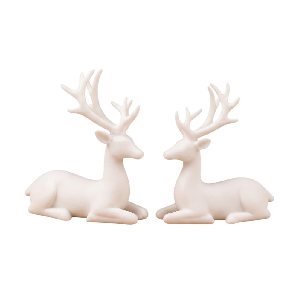 Sitting/Standing Position Deer Desktop Ornament Creative Christmas Deer Statue Office Desktop