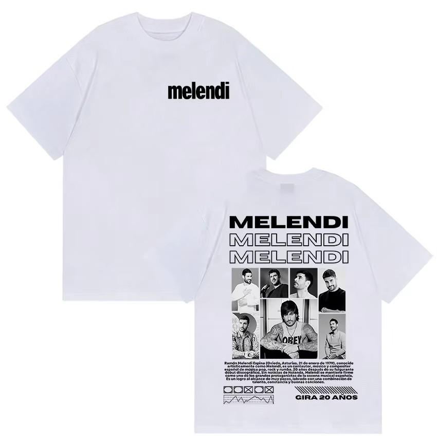 

Rapper Melendi Gira 20 Anos Tour 2025 Merch T Shirts Mens Hip Hop Vintage Fashion Cotton Short Sleeve Tshirt Unisex Streetwear S