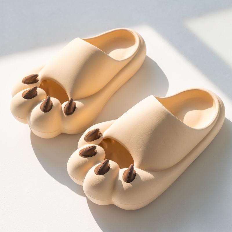 Fashion Women's Panda Claw Rubber Home Sandals Men's Beach Non-slip Cartoon Home Shoes Women and Men