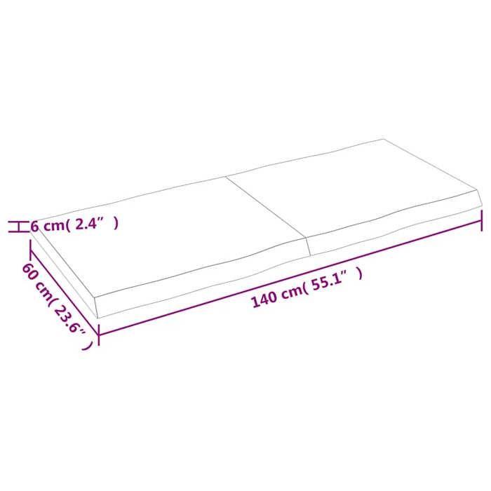 VidaXL Dessus de table bois chêne massif traité bordure assortie 364033