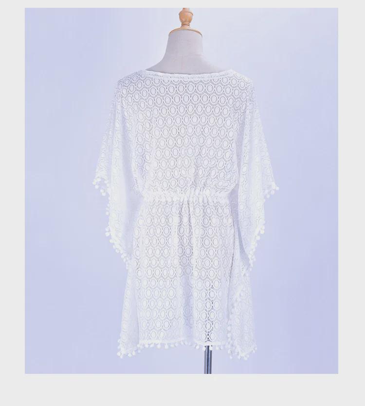 Strand-Überwurf für Damen: Badeanzug-Cardigan mit ausgehöhlten Trägern zum Sonnenschutz, ideal für den Urlaub am Meer und in heißen Quellen.