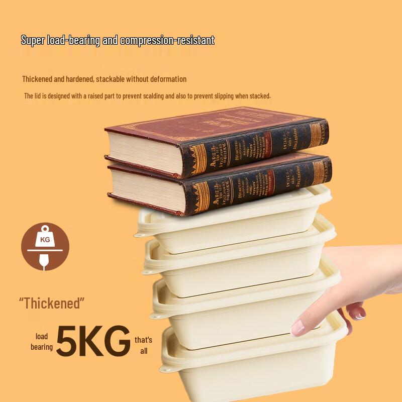 750ml Biologiskt nedbrytbar Lunchlåda för engångsbruk av Majsstärkelse med Lock (100 Räkna)