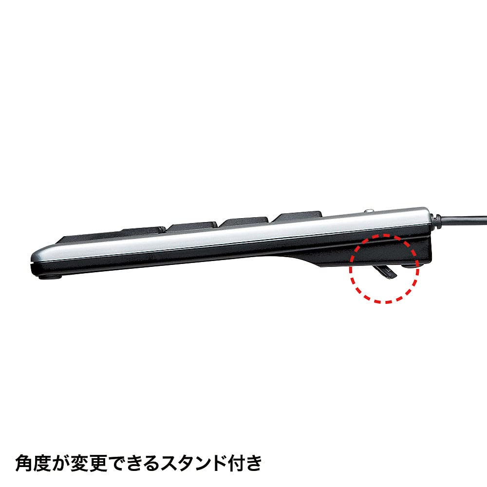 Sanwa Supply USB 2.0 Hub with Numeric Keypad, Silver, NT-16UH2SVN