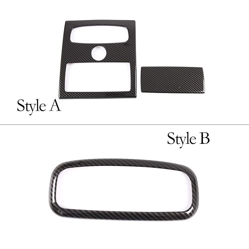 For Ford Ranger Wildtrak 2015-2021 ABS Carbon Fiber Auto Front Rear Reading Light Lamp Cover Trim Frame Sticker Car Accessories