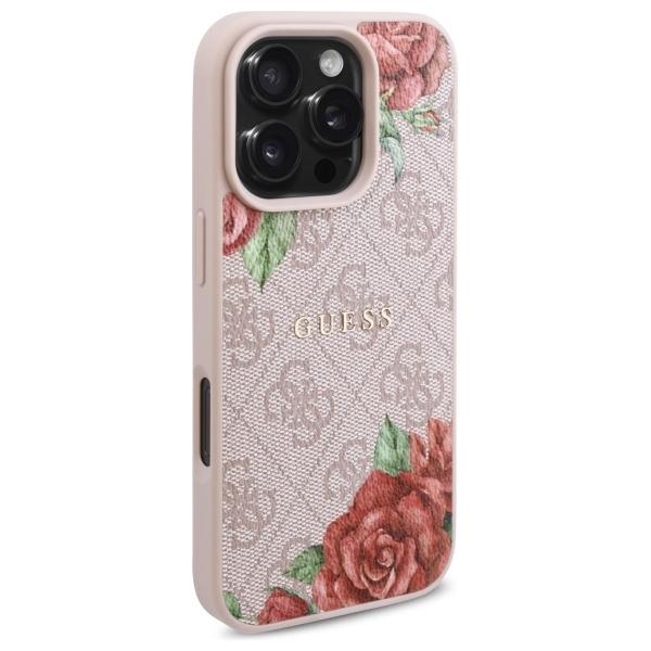 Guess Guhmp16Lp4Ropemcp Iphone 16 Pro    6.3 Różowy/Pink Hardcase 4G Flowers Print Magsafe