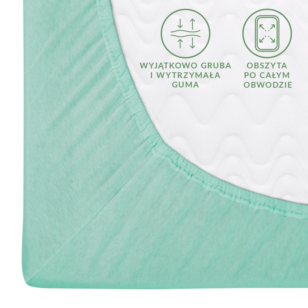 Fitted sheet 80x160 elastic JERSEY 100% COTTON sea green