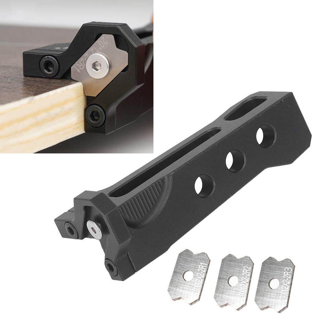 Woodworking Trimmer Aluminum Alloy Manual Wood Planer Arc Woodworking Scraper with 3 Blades Woodworking Trimmer
