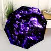 Butterfly, Sparkle Automatic Folding Umbrella  8 Ribs, Durable Iron Frame, Bright Color Pattern Compact Travel Umbrella, Suitable for Outdoo