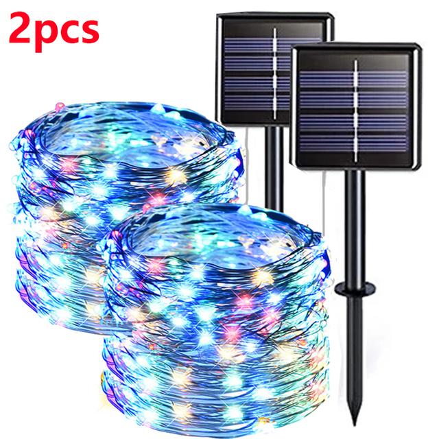 42M400Leds Solar LED Licht Außen Lichterkette Garten Solar Lichterkette Wasserdicht Weihnachts Gartendekoration Außen