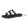 Fashion NEW Slippers Women Summer Outside New Rivet Crystal Shoes Jelly Shoes Women's Sandals Flat Bottomed Slippers Chanclas Mujer