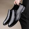 Fashion Solid Color Leather Men Casual Shoes New Designer Dress Shoes Fashion British Business Loafers Genuine Leather Man Oxford Shoes