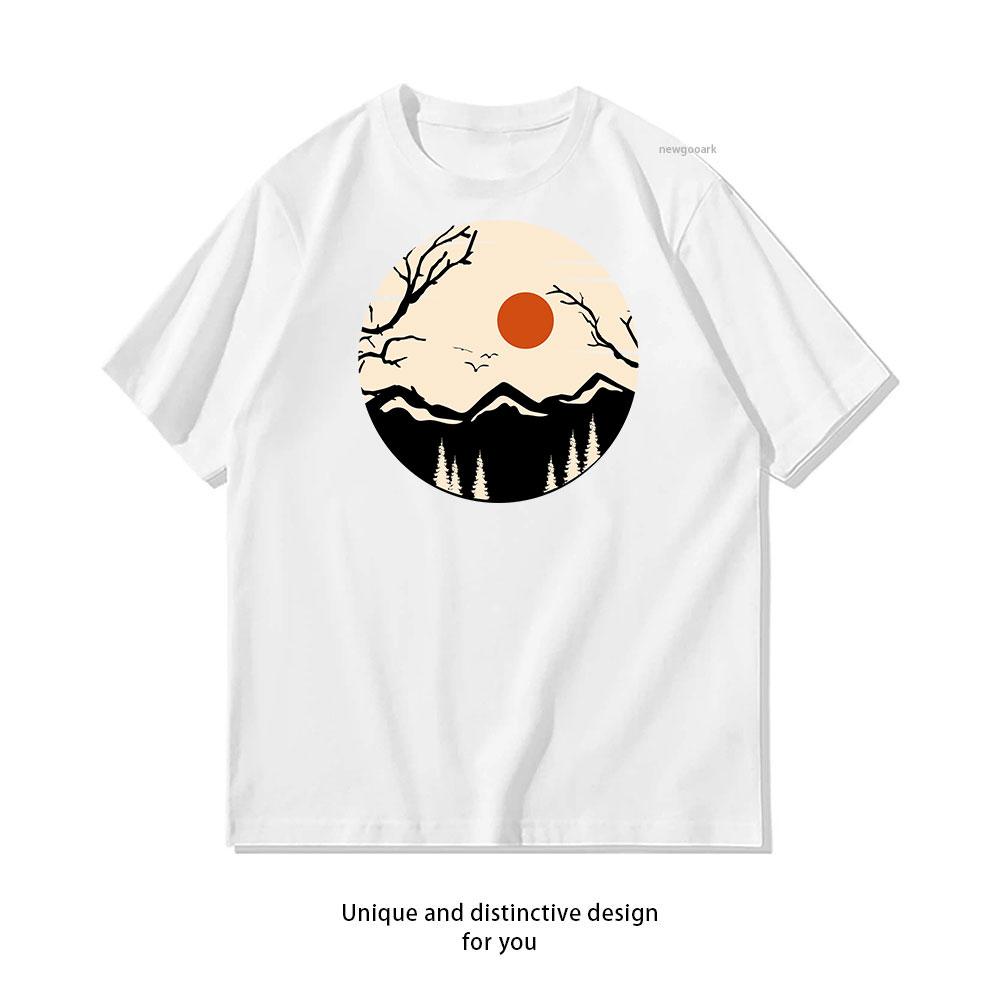 

Natures Serenity cotton T shirt Unisex Adult couple streetwealtops tee Short sleev Casual 4XL