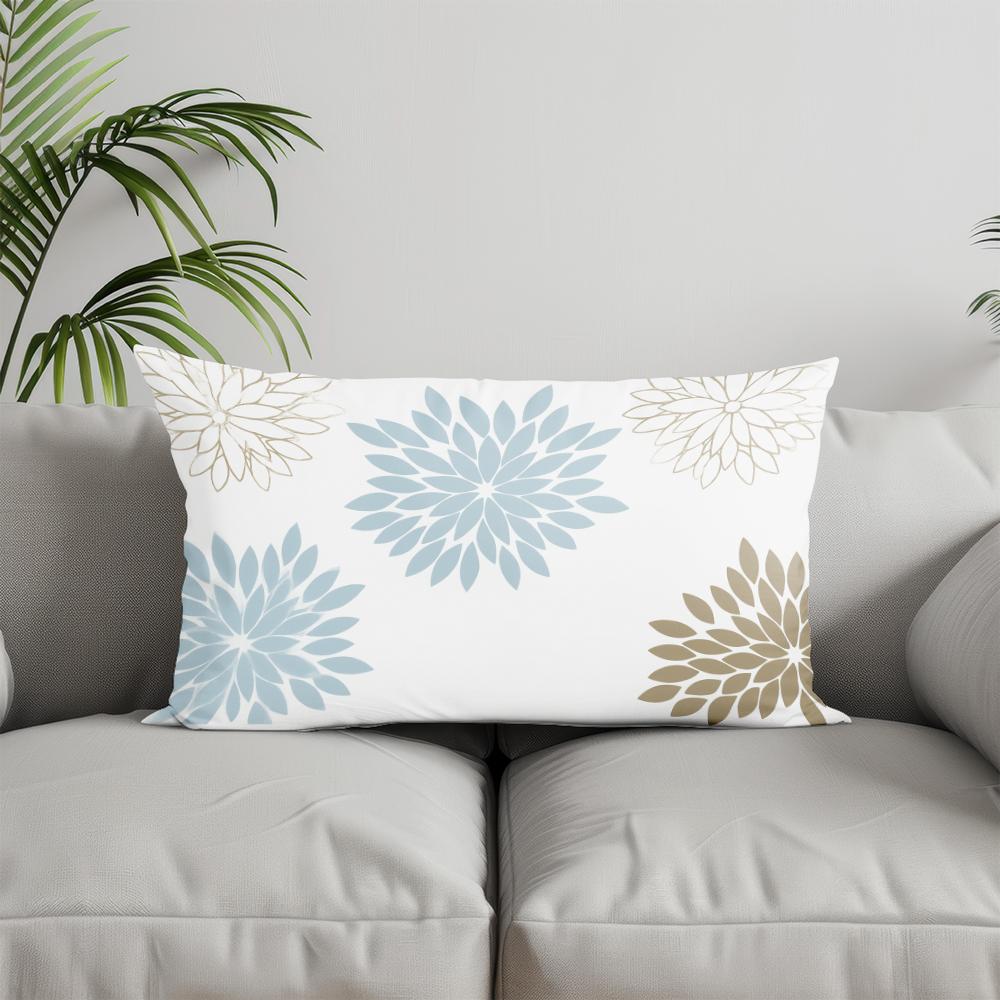 Home Decor Floral Pattern Rectangular Pillow Cover Suitable For Sofa Bedroom Car Pillow Cover Cushion Rectangular Back Cushion