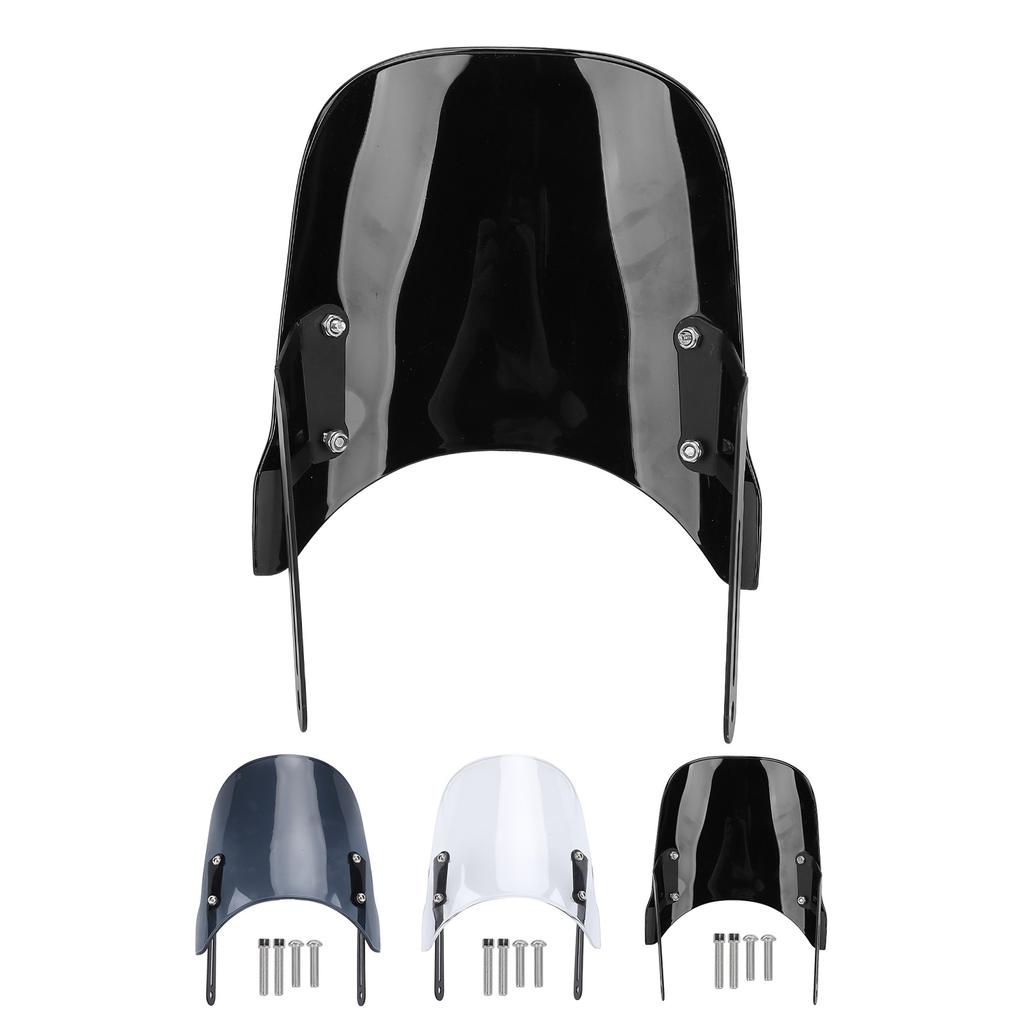 Motorcycle Front Windshield Unbreakable PMMA Panel Front Wind Deflector with Mount Bracket for Scram