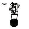 Black Cat Candle Stand Halloween Shadow Holder, Funny Pumpkin Ghost Bat Reaper Candlestick Decoration, Projection Metal Tea Light Stand, Vintage Scary