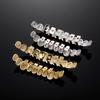 TOPGRILLZ Iced Out 10 Top &10 Bottom 5A CZ Stones Teeth Grillz Punk Rapper 14K Gold Plated Zircon Tooth Caps For Mouth Jewelry