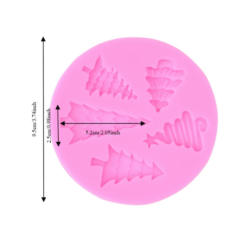 Food-Grade Silicone Christmas Tree Mold Round Shape Chocolate Baking Mold Candy Making