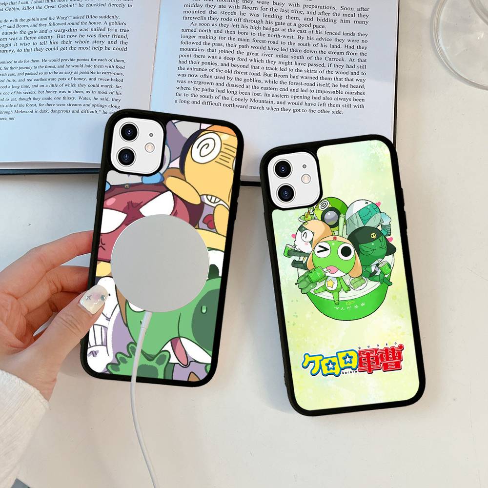 Cartoon Keroro Gunsou Frog Phone Case Magesafe Magnetic Wireless Charge Case For IPhone 16 11 12 13 14 15 Pro Max Plus Mini
