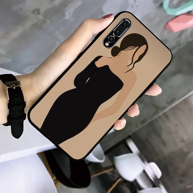 Husă Telefon Ilustrație Fată Pentru Huawei G7 G8 P7 P8 P9 P10 P20 P30 Lite Mini Pro P Smart Plus Cove Fundas